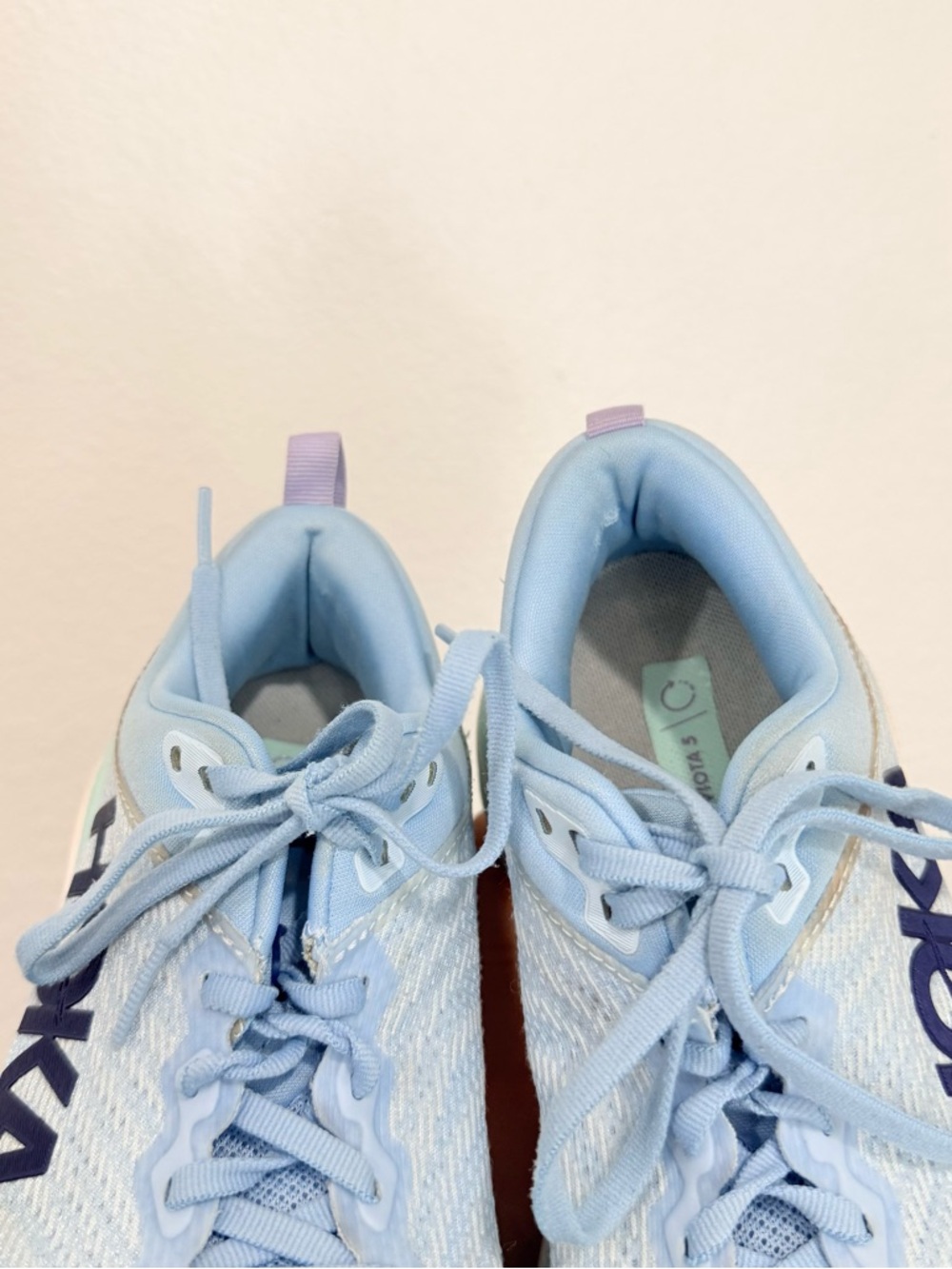Hoka One One Women's Light Blue Mint Purple Running Shoes - Picture 8 of 9